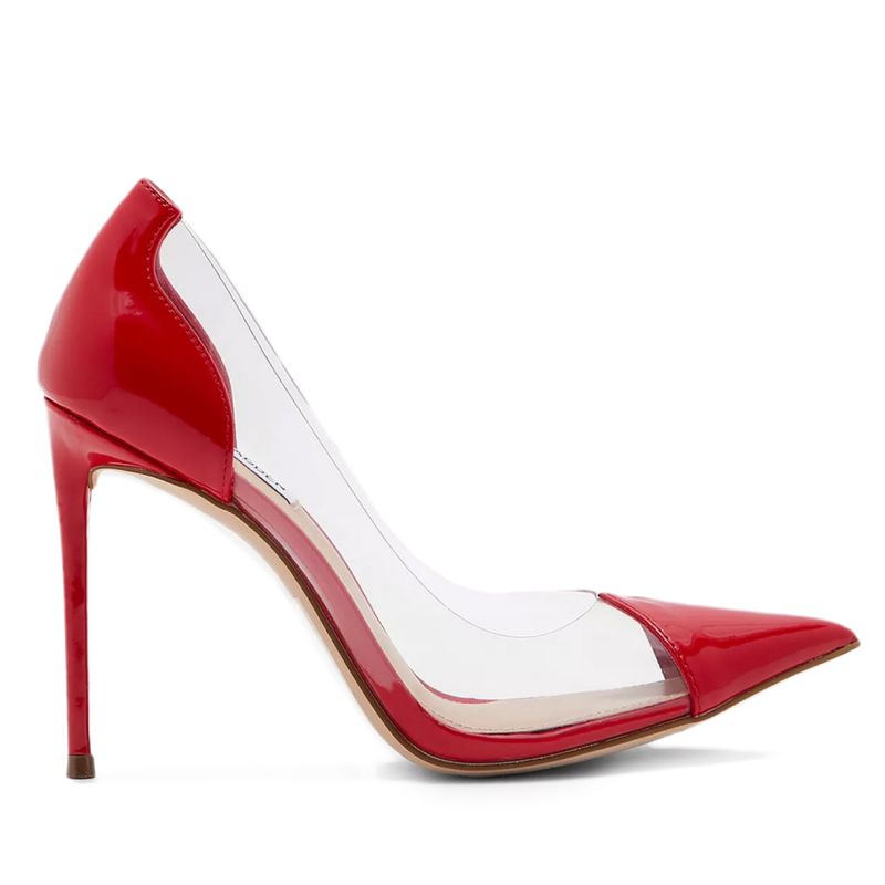 STEVE MADDEN Malibu Red patent transparentni salonarji