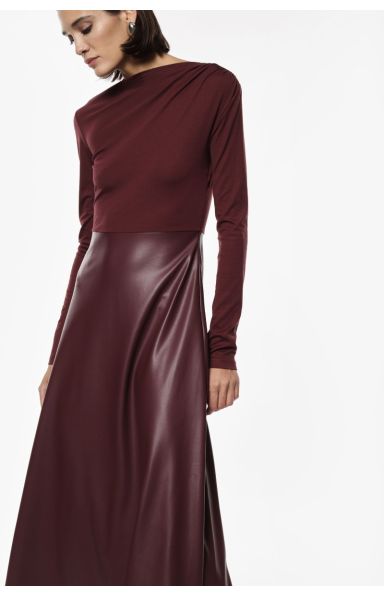 IMPERIAL FASHION - BORDO OBLEKA Z TEKSTILNIM USNJEM