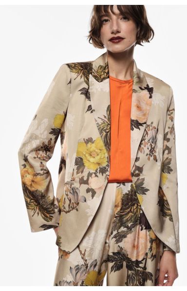 IMPERIAL FASHION - FLOWER SATIN BLAZER