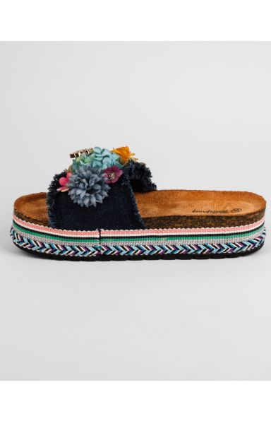 UDOBNI DENIM NATIKAČI Z ROŽICO-