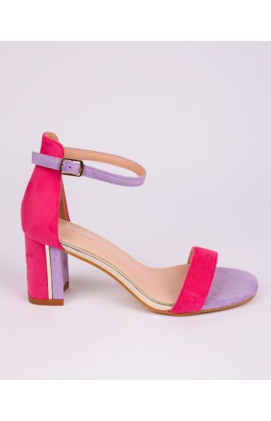 UDOBNI SANDALI Z DEBELEJŠO PETO V PINK/LILA BARVI