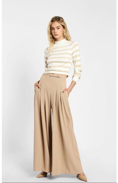 Imperial fashion - široke hlače v beige barvi 