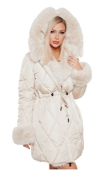 AMALFI BEIGE FAUX FUR BUNDA