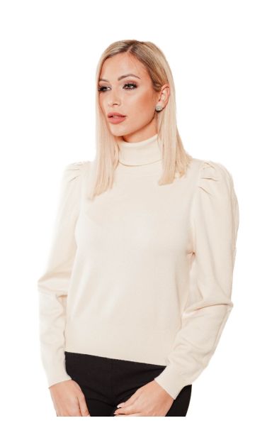 AMALFI puli z naborki v beige barvi