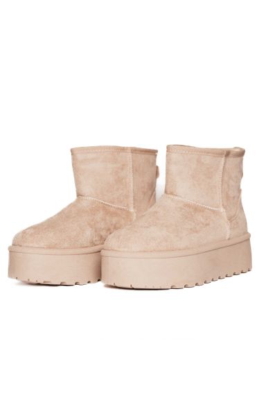 Mehki in topli podloženi gležnarji v beige barvi