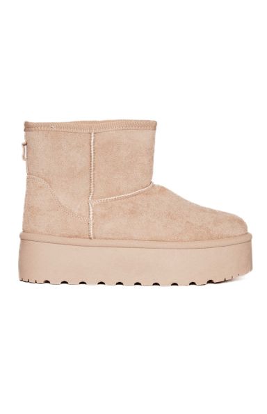 Mehki in topli podloženi gležnarji v beige barvi