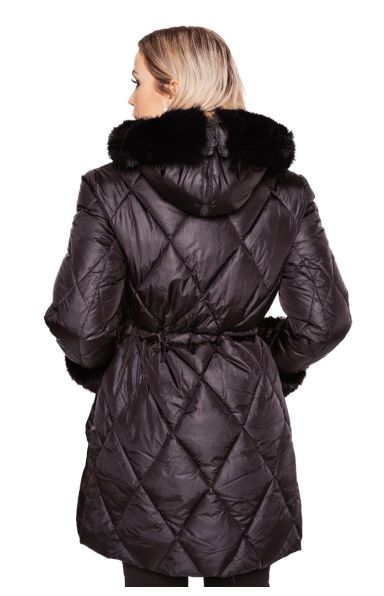 AMALFI ČRNA FAUX FUR BUNDA