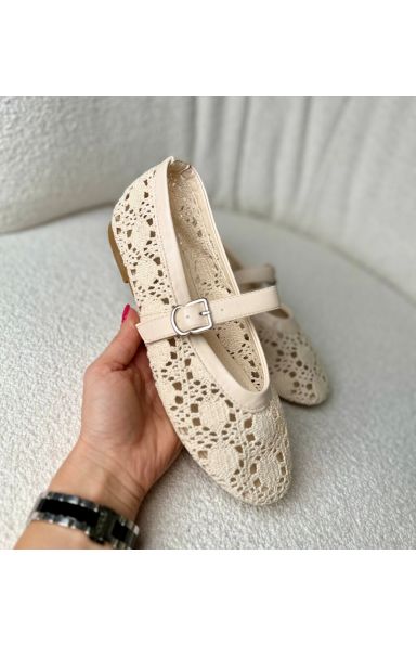 PLETENE BALERINKE V BEIGE BARVI