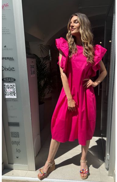 AMALFI MIDI OBLEKA V PINK BARVI -